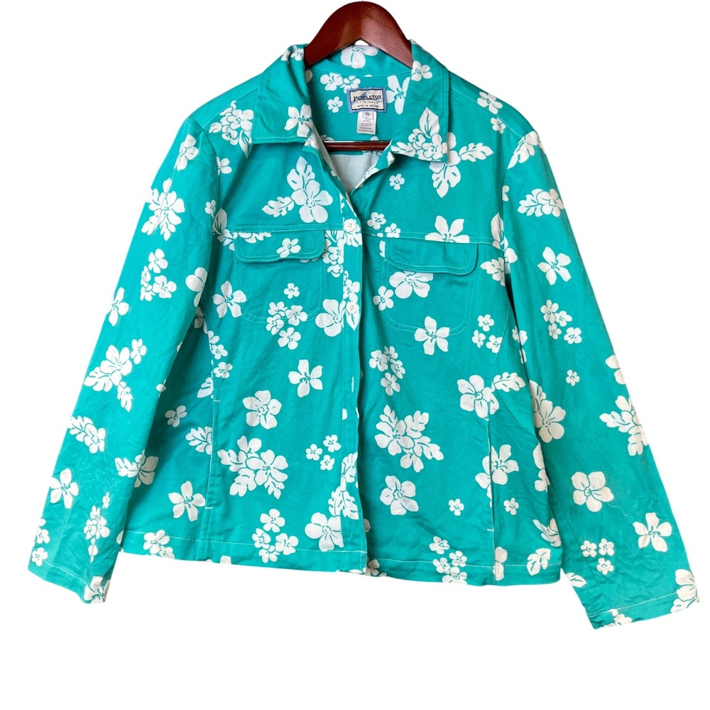 Pendleton Floral Button Shirt Jacket‎ light weight Tropical XL Shacket Vacation